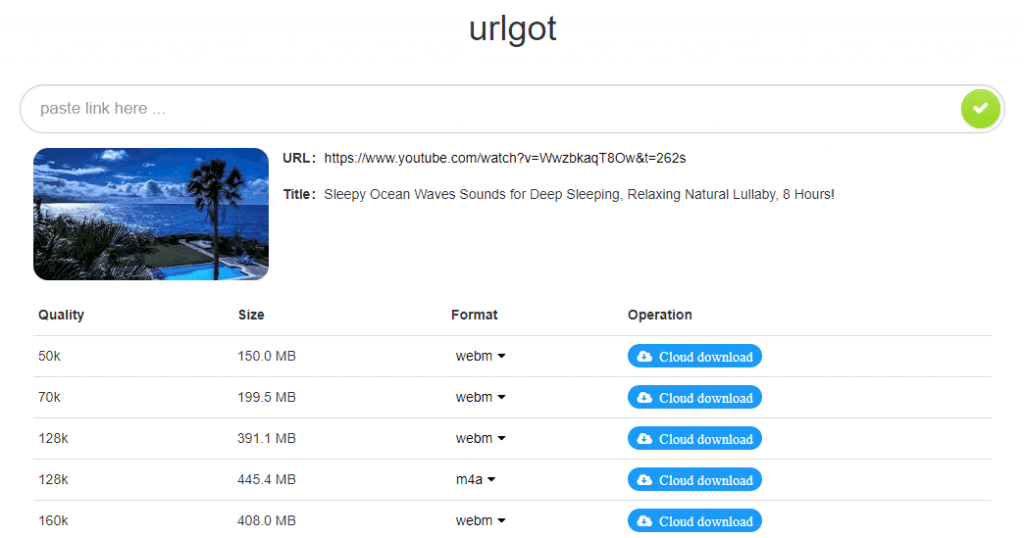 urlgot 下载Youtube